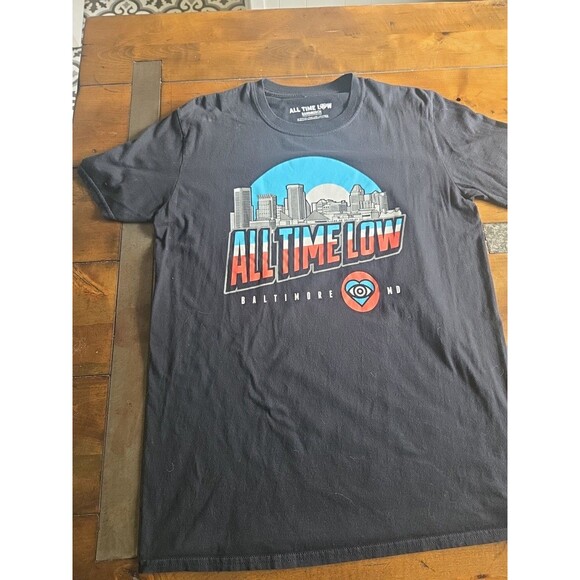 all time low Other - Vtg 2015 All Time Low Baltimore MD Skyline Band T Shirt Hometown Merch 20x28 Med